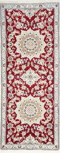 Tappeto Nain 9la Persia Floreale Rosso Rubino Crema 80x200 Cm