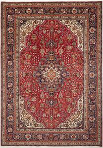 Tappeto Tabriz Persia Medaglione Rosso Blu 200x300 Cm