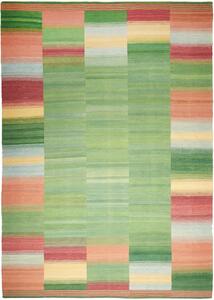 Tappeto Kilim Persia A Righe Verde Arancio 247x354 Cm