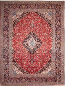 Tappeto Ardakan Persia Medaglione Rosso Blu Scuro 293x407 Cm