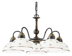 Kolarz 731.85.170 - Lampadario a catena NONNA 5xE27/75W/230V, design floreale, finitura oro rosa