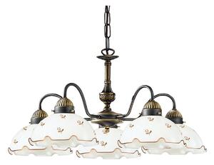 Kolarz 731.85.160 - Lampadario a catena NONNA 5xE27/75W/230V con motivo floreale, finitura oro rosa