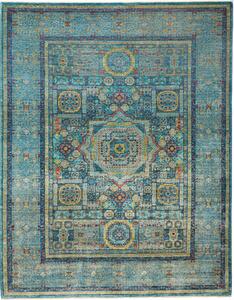 Tappeto Mamlouk Pakistan Medaglione Turchese Giallo 153x200 Cm