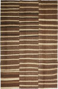 Tappeto Kilim Kavir Persia Geometrico Marrone Beige 197x302 Cm
