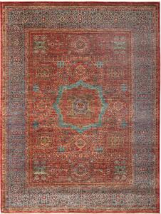 Tappeto Mamlouk Pakistan Geometrico Rosso Azzurro 173x234 Cm