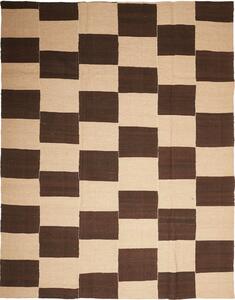 Tappeto Kilim Kavir Persia Geometrico Marrone Crema 222x285 Cm