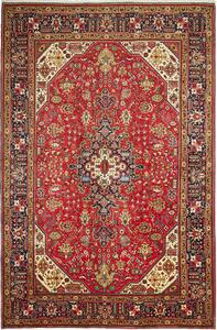 Tappeto Tabriz Persia Medaglione Rosso Blu 197x300 Cm