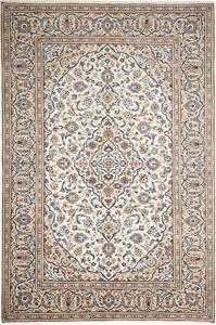 Tappeto Kashan Persia Medaglione Crema Blu 200x296 Cm