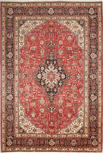 Tappeto Tabriz Persia Medaglione Rosso Blu 200x295 Cm