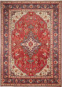 Tappeto Tabriz Persia Medaglione Rosso Blu 204x286 Cm