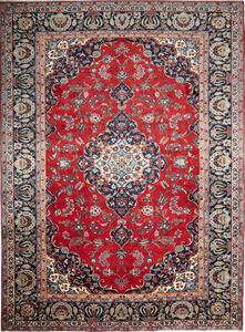 Tappeto Nadjafabad Persia Medaglione Rosso Blu 260x356 Cm
