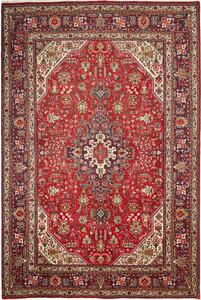 Tappeto Tabriz Persia Medaglione Rosso Blu 200x300 Cm
