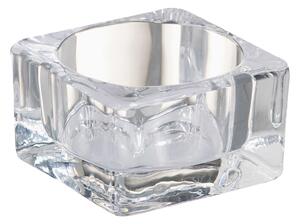 Porta tea light in vetro trasparente H 4.2 cm L 7.5 x Ø 7.5 cm