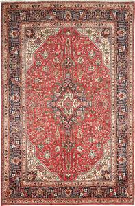Tappeto Tabriz Persia Medaglione Rosso Blu 206x300 Cm