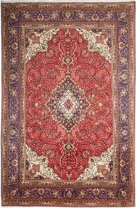 Tappeto Tabriz Persia Medaglione Rosso Blu 194x297 Cm