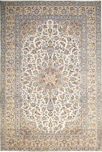 Tappeto Kashan Persia Medaglione Avorio Blu 206x315 Cm