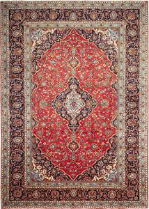 Tappeto Ardakan Persia Medaglione Rosso Blu 250x356 Cm
