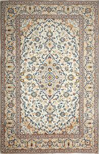 Tappeto Kashan Persia Medaglione Avorio Blu 193x300 Cm