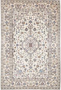 Tappeto Kashan Persia Medaglione Avorio Blu 197x302 Cm