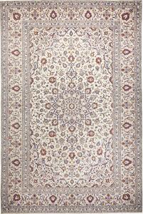 Tappeto Kashan Persia Medaglione Crema Blu 244x363 Cm