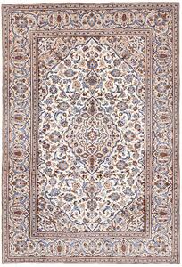Tappeto Kashan Persia Medaglione Avorio Blu 196x293 Cm