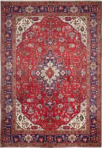 Tappeto Tabriz Persia Medaglione Rosso Blu 198x287 Cm