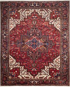 Tappeto Gorawan Persia Geometrico Rosso Avorio 260x320 Cm