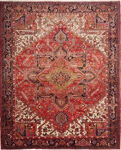 Tappeto Gorawan Persia Geometrico Rosso Crema 277x340 Cm