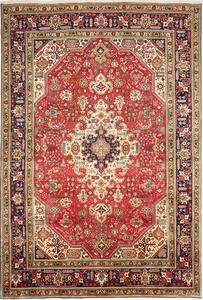 Tappeto Tabriz Persia Medaglione Rosso Blu 200x296 Cm