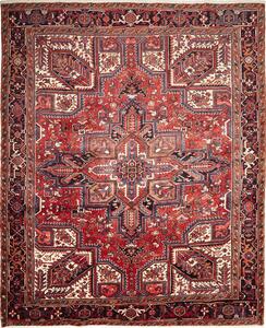 Tappeto Gorawan Persia Geometrico Rosso Blu 277x342 Cm