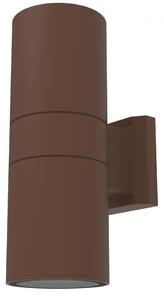 Applique Cilindrica Bidirezionale XL, IP54, Con 2 basi E27 - Corten Base E27