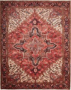 Tappeto Gorawan Persia Geometrico Rosso Crema 262x327 Cm
