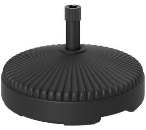 Outsunny Base per Ombrellone Ø3 m max Riempibile con Acqua o Sabbia, in HDPE Nero, Ø55x30 cm