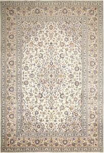 Tappeto Kashan Persia Medaglione Crema Blu 240x355 Cm