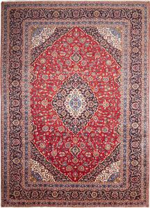 Tappeto Ardakan Persia Medaglione Rosso Blu 246x347 Cm