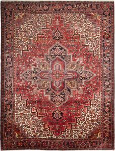 Tappeto Gorawan Persia Medaglione Rosso Avorio 238x314 Cm