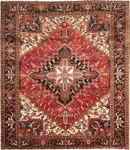 Tappeto Gorawan Persia Geometrico Rosso Nero 240x275 Cm