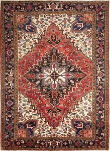 Tappeto Gorawan Persia Geometrico Rosso Nero 206x284 Cm