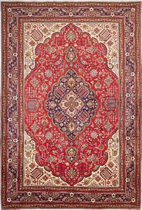Tappeto Tabriz Persia Medaglione Rosso Blu 202x300 Cm
