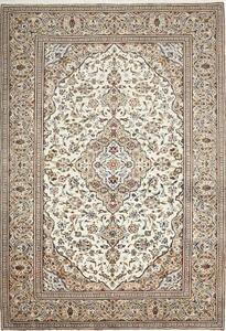 Tappeto Kashan Persia Medaglione Crema Beige 200x290 Cm