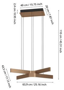 Eglo 901864 - LED RGBW dimmerabile lampadario a sospensione su cavo FOLCINO-Z 2xLED/18W/230V rame/nero
