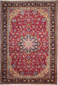 Tappeto Nadjafabad Persia Medaglione Rosso Blu 220x330 Cm