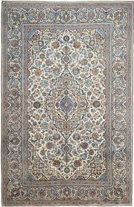 Tappeto Kashan Persia Medaglione Crema Blu 197x305 Cm