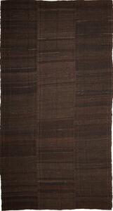Tappeto Kilim Vintage Persia A Righe Marrone Scuro Abrash 212x405 Cm