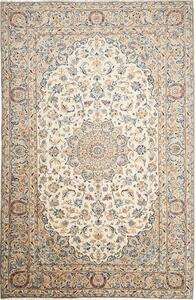 Tappeto Kashan Persia Medaglione Crema Blu 202x295 Cm