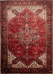 Tappeto Gorawan Persia Medaglione Rosso Avorio 252x358 Cm