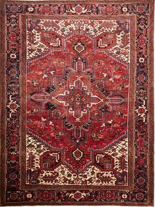 Tappeto Gorawan Persia Geometrico Rosso Blu 220x295 Cm