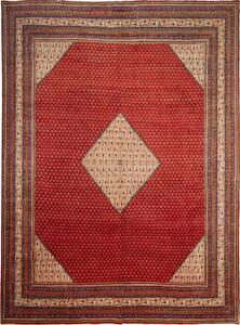 Tappeto Sarough Mir Persia Geometrico Rosso Beige 287x385 Cm