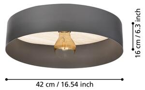 Eglo 901745 - Plafoniera DUAIA 1xE27/40W/230V grigio