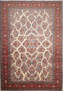 Tappeto Sarough Persia Floreale Avorio Rosso 243x350 Cm